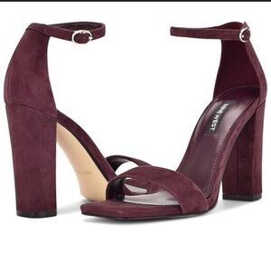 Nine West Purple Heels with Block Heel and Suede Finish